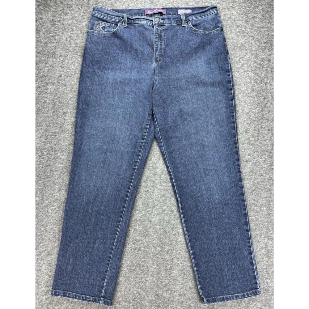 Gloria Vanderbilt Amanda Jeans Womens 16 Short Blue Stretch Tapered Classic Fit